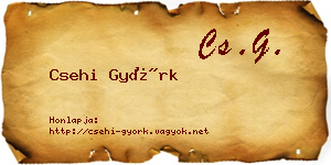 Csehi Györk névjegykártya